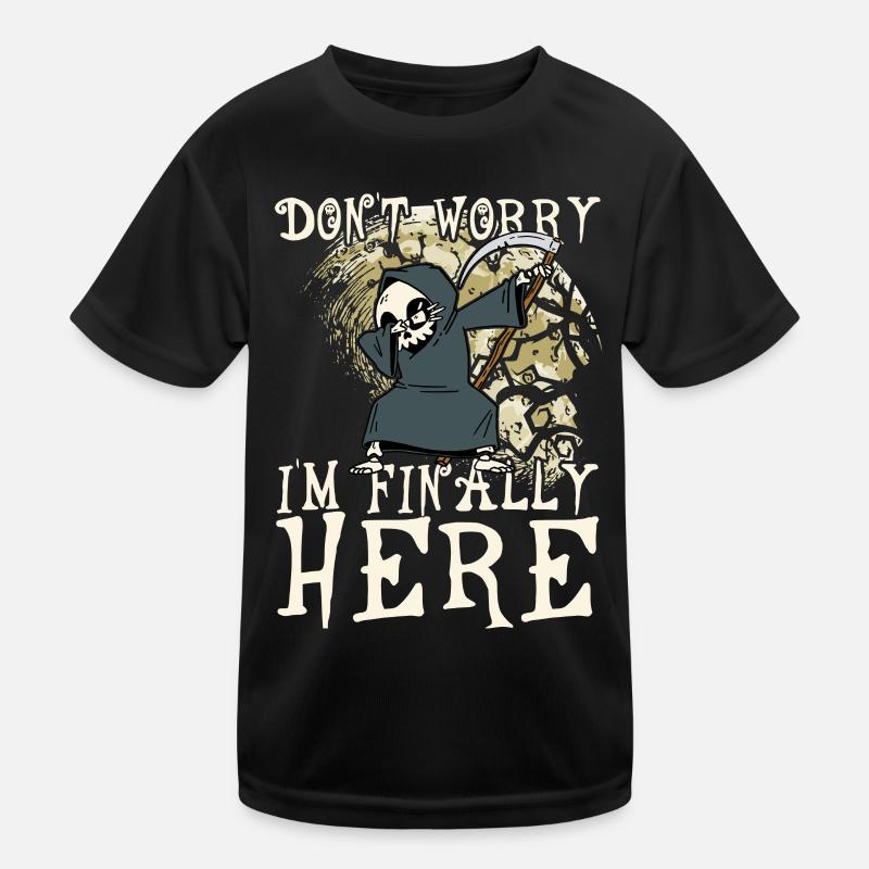 I'm finally here Dabbender Grim Reaper Dabbing Moon Kids Functional T-Shirt