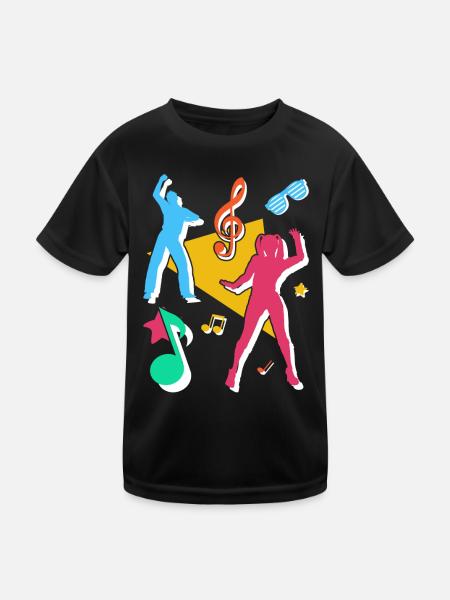 90s 1990s Nineties Outfit Theme Party - Kids Functional T-Shirt - black - Front