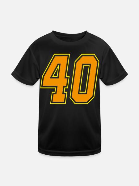 40 - Kids Functional T-Shirt - black - Front