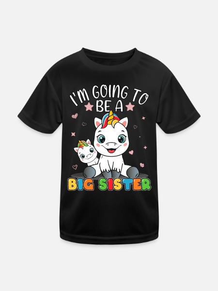 Sister Unicorn I'm Going To Be A Big Sister - Kids Functional T-Shirt - black - Front
