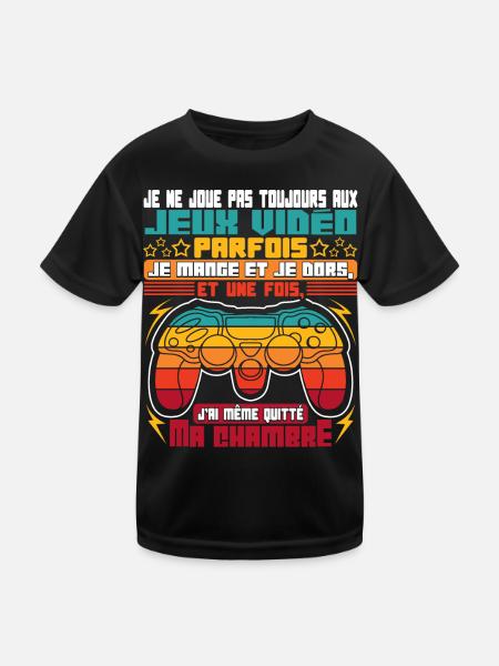 Gamer Drôle Jeux Vidéo Gaming - T-shirt sport Enfant - noir - Devant