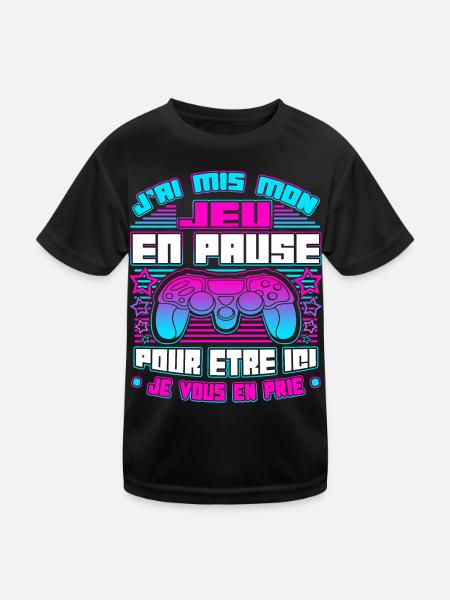 Gamer Gaming Drôle Jeux Vidéo - T-shirt sport Enfant - noir - Devant