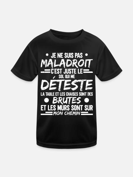Maladroit Maladroitement - T-shirt sport Enfant - noir - Devant
