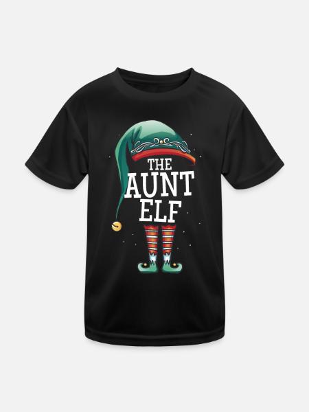 The Aunt Elf Christmas Outfit Women Women Aunt - Kids Functional T-Shirt - black - Front
