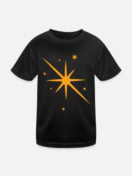 Golden Star - Kids Functional T-Shirt - black - Front