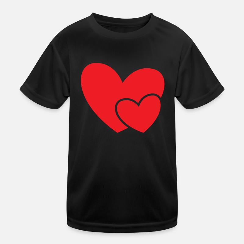 Rotes Doppel Herz Geschenkidee Kinder Funktions-T-Shirt