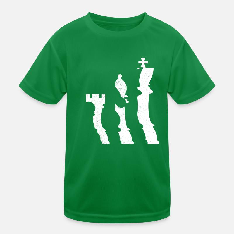 Schach Schachspieler Schachfiguren Silhoutte Chess Kinder Funktions-T-Shirt