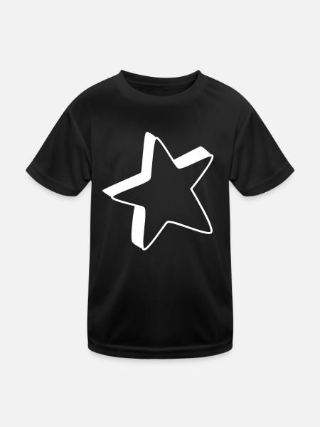 White Star - Kids Functional T-Shirt - black - Front