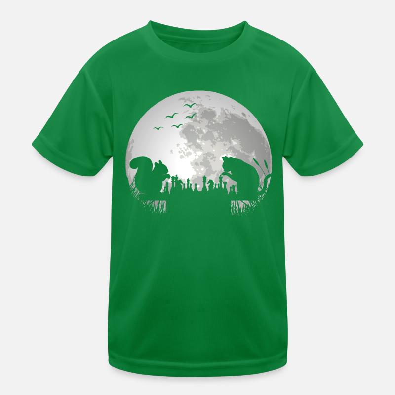 Chess Chess Player Cat Squirrel Moon Kids Functional T-Shirt