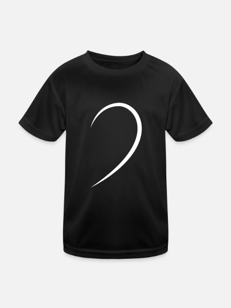 Half Heart White Gift Idea - Kids Functional T-Shirt - black - Front