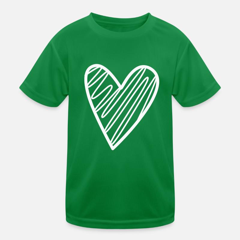 Weisses Herz Geschenkidee Kinder Funktions-T-Shirt