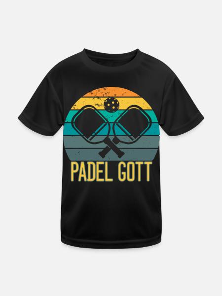 Padel - Padel Gott - Kinder Funktions-T-Shirt - Schwarz - Vorne