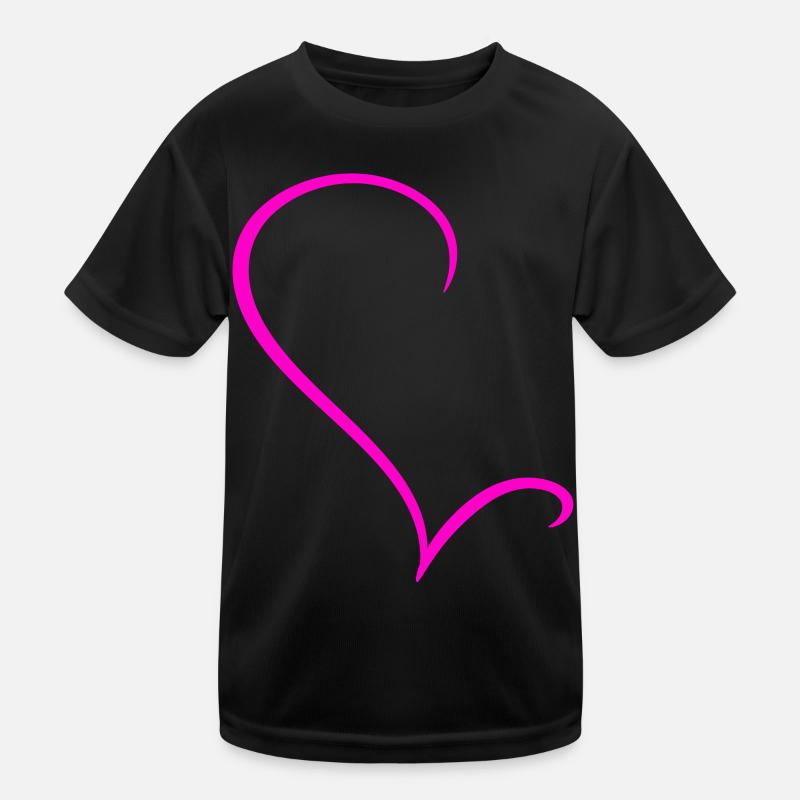Halbes Pinkes Herz Kinder Funktions-T-Shirt