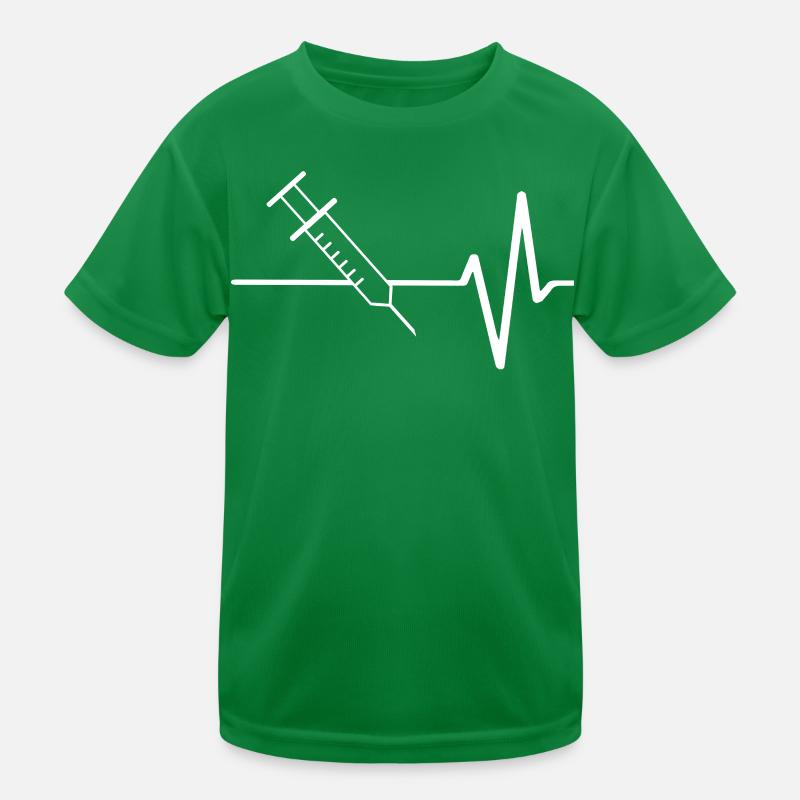 Spritze Mit EKG Linie Kinder Funktions-T-Shirt