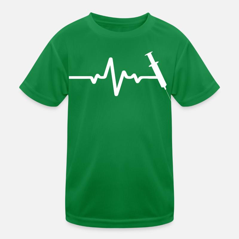 Syringe On ECG line Kids Functional T-Shirt