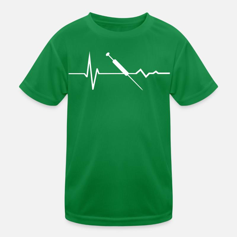 Syringe On ECG line Kids Functional T-Shirt