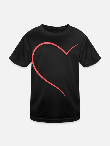 Conception Orange Demi-Cœur - T-shirt sport Enfant - noir - Devant