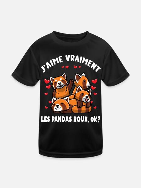 Petit Panda Roux Kawaii - T-shirt sport Enfant - noir - Devant