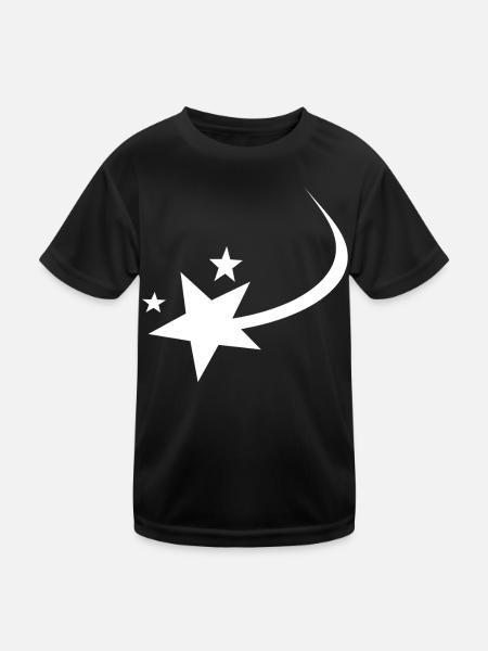 Étoile filante Blanche - T-shirt sport Enfant - noir - Devant