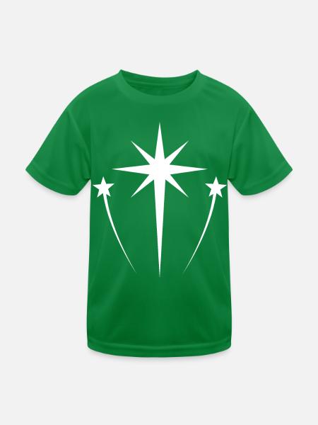 Shooting Star White - Kids Functional T-Shirt - kelly green - Front