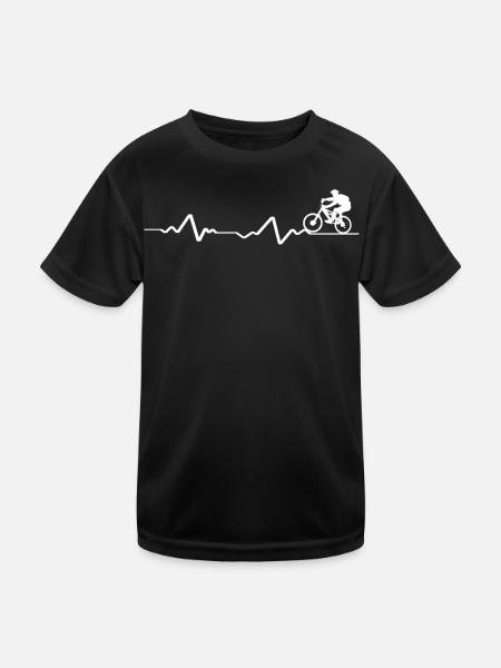 Vélo sur la ligne ECG - T-shirt sport Enfant - noir - Devant