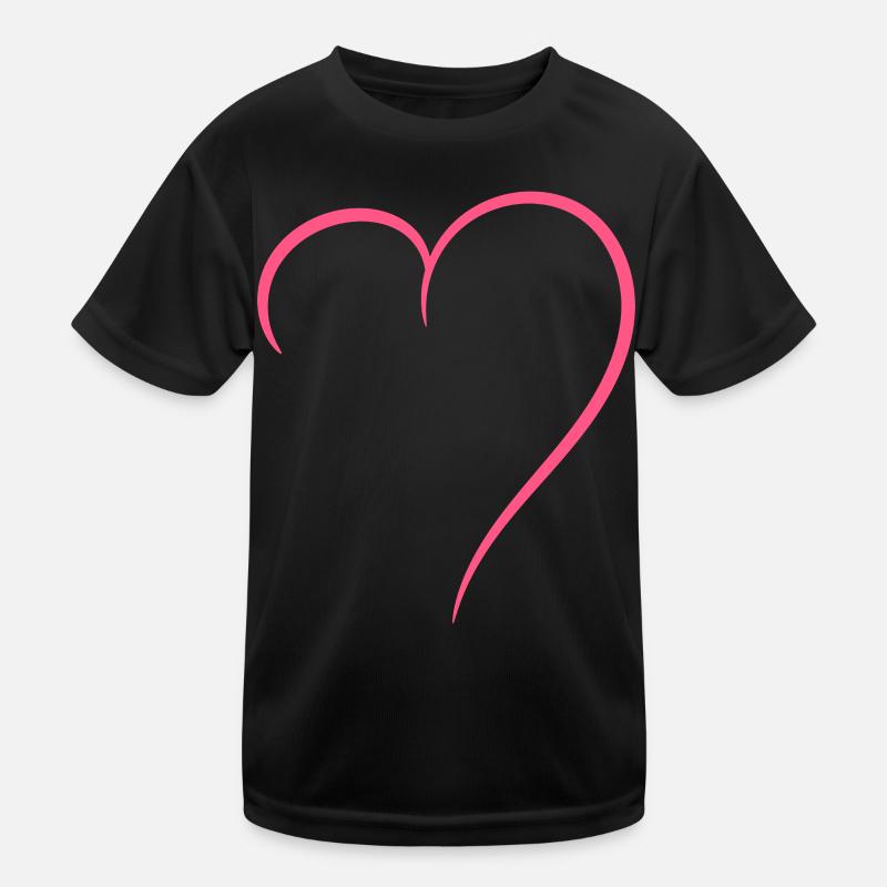 Halbes Herz Rosa Liebe Kinder Funktions-T-Shirt