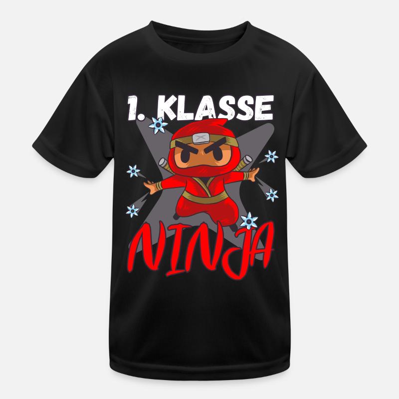Einschulung Erstklässler 1. Klasse Schulkind Ninja Kinder Funktions-T-Shirt