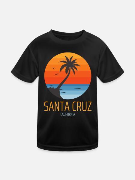 Santa Cruz California Vintage Retro Sunset - Kinder Funktions-T-Shirt - Schwarz - Vorne
