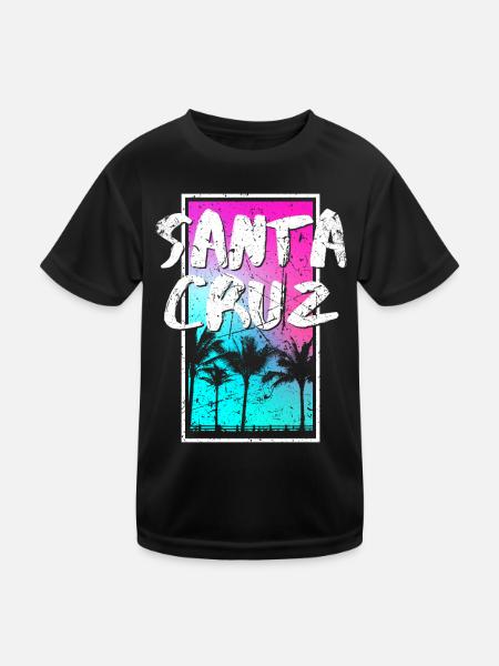 Santa Cruz California Vintage Retro Sunset - Kinder Funktions-T-Shirt - Schwarz - Vorne