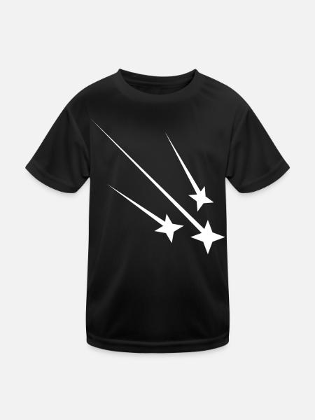 Étoiles filantes blanches - T-shirt sport Enfant - noir - Devant