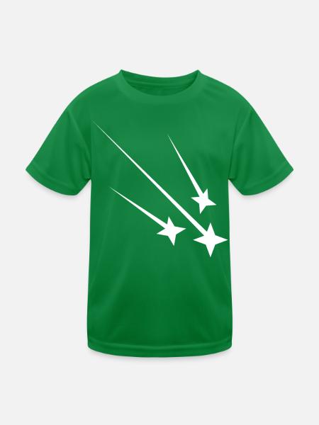 White shooting stars - Kids Functional T-Shirt - kelly green - Front