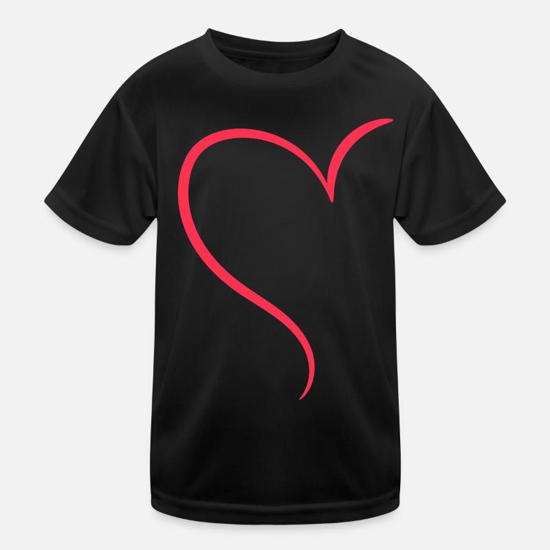 Halbes Rotes Herz Liebe Kinder Funktions-T-Shirt
