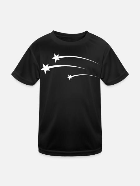 Étoiles filantes Blanc - T-shirt sport Enfant - noir - Devant
