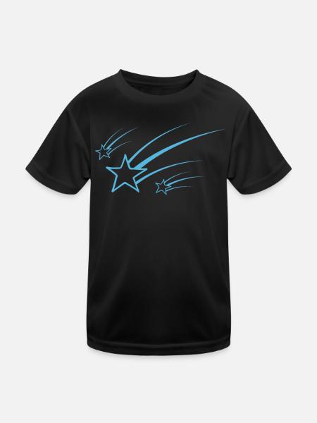 Étoiles filantes bleues - T-shirt sport Enfant - noir - Devant