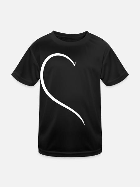 Half White Heart - Kids Functional T-Shirt - black - Front