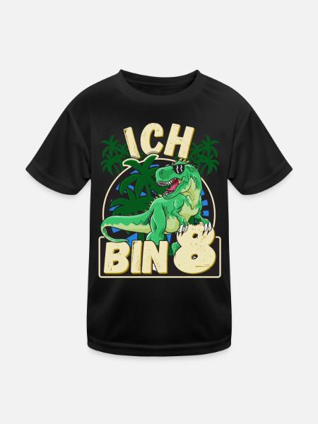 8 Geburtstag Junge Ich bin 8 Jahre alt 8 jähriger - Kinder Funktions-T-Shirt - Schwarz - Vorne