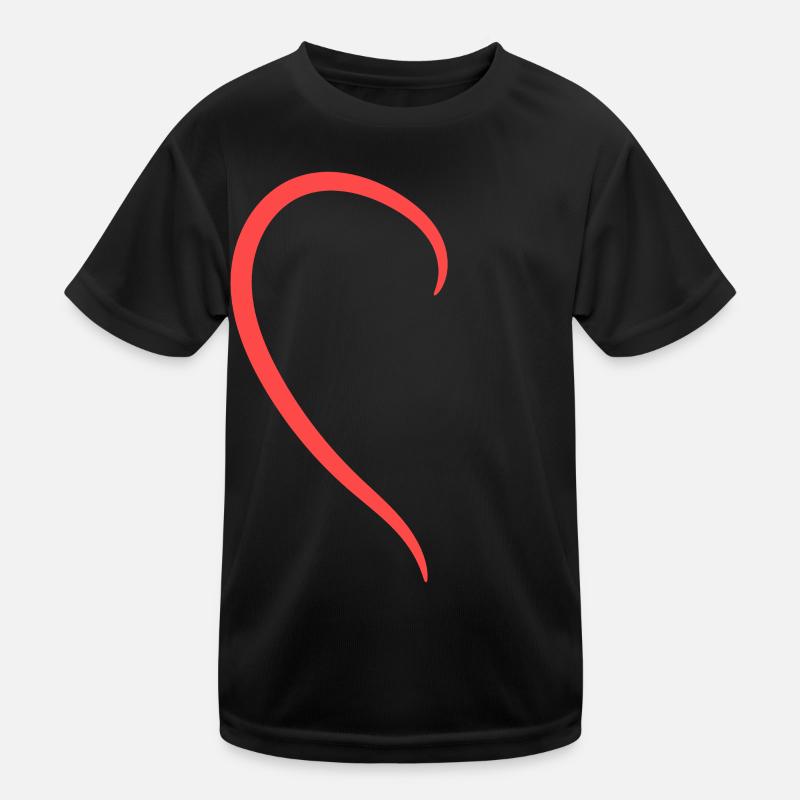 Halbes Rotes Herz Kinder Funktions-T-Shirt