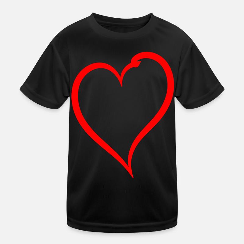Simple Red Heart Kids Functional T-Shirt