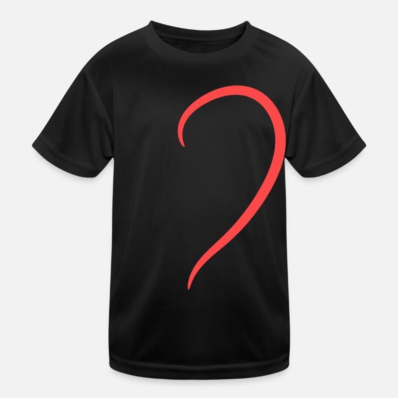 Halbes Rotes Herz Kinder Funktions-T-Shirt