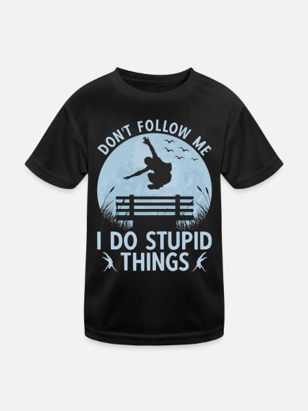 Parkour Freerunning Parkour Runner Ne me suivez pas - T-shirt sport Enfant - noir - Devant