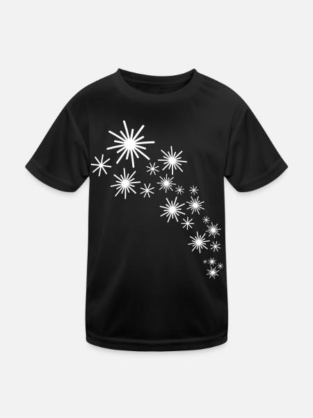White Stars - Kids Functional T-Shirt - black - Front