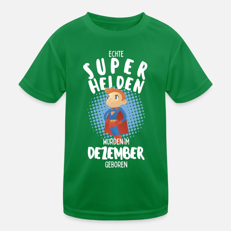 Echte Superhelden wurden im Dezember geboren Junge Kinder Funktions-T-Shirt