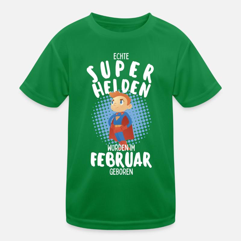 Echte Superhelden wurden im Februar geboren Junge Kinder Funktions-T-Shirt