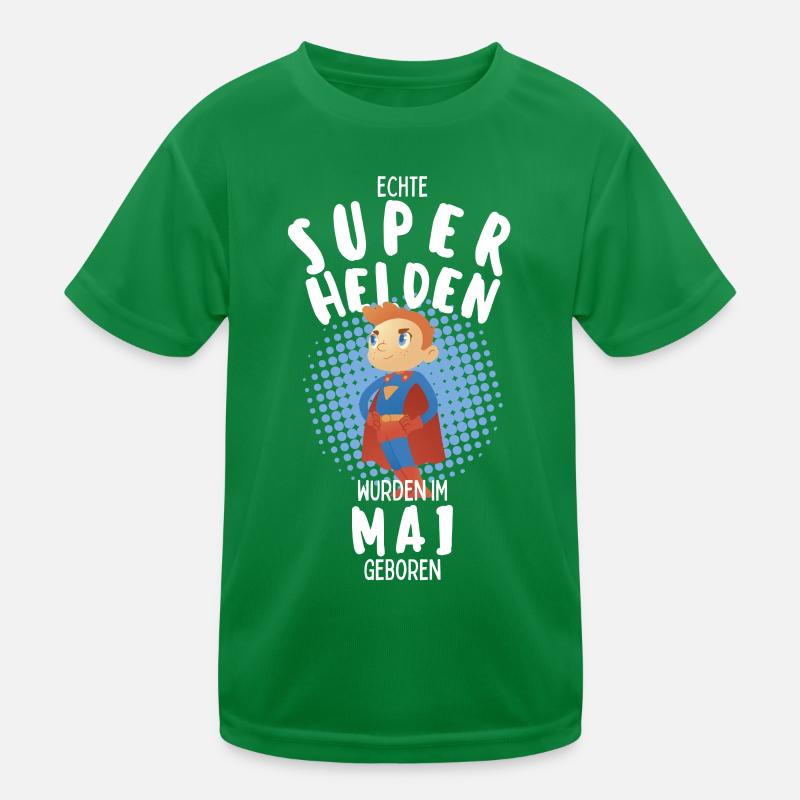 Echte Superhelden wurden im Mai geboren Junge Kinder Funktions-T-Shirt