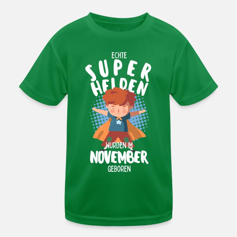 Echte Superhelden wurden im November geboren Junge Kinder Funktions-T-Shirt