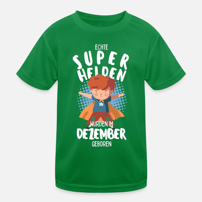 Echte Superhelden wurden im Dezember geboren Junge Kinder Funktions-T-Shirt