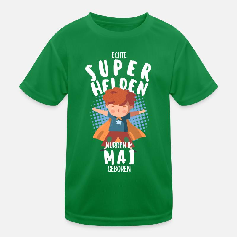 Echte Superhelden wurden im Mai geboren Junge Kinder Funktions-T-Shirt
