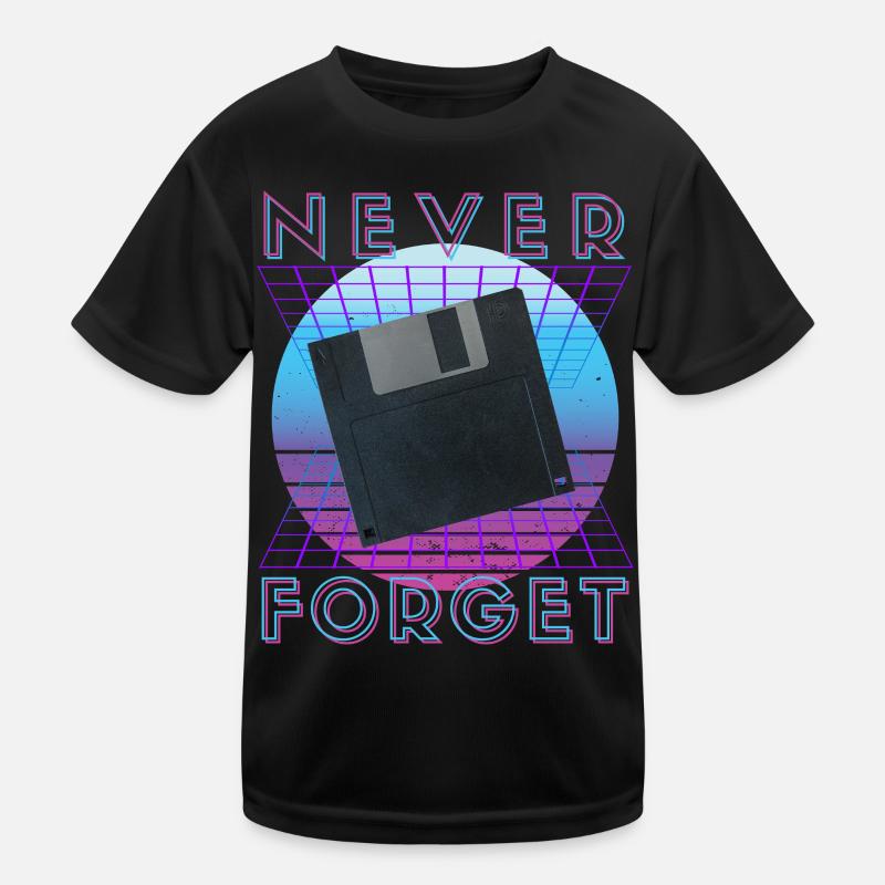 Never Forget Retro 80er 90er Nostalgie Kinder Funktions-T-Shirt