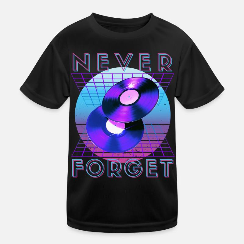 Never Forget Retro 80er 90er Nostalgie Kinder Funktions-T-Shirt
