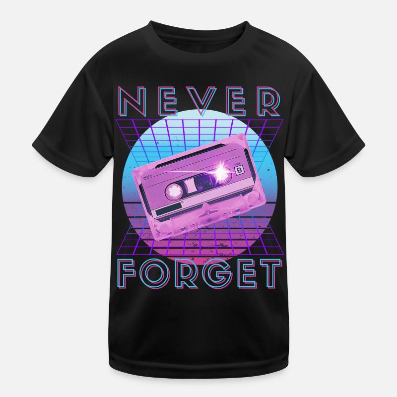Never Forget Retro 80s 90s Nostalgia Kids Functional T-Shirt